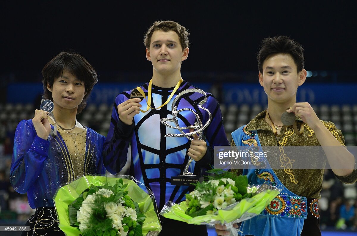 Тацуки Матида - Максим Ковтун - Денис Тен, этап Гран-При во Франции 2014