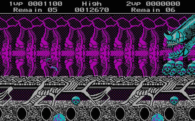 Локация «Логово пришельцев» в игре «Contra» на PC MS-DOS