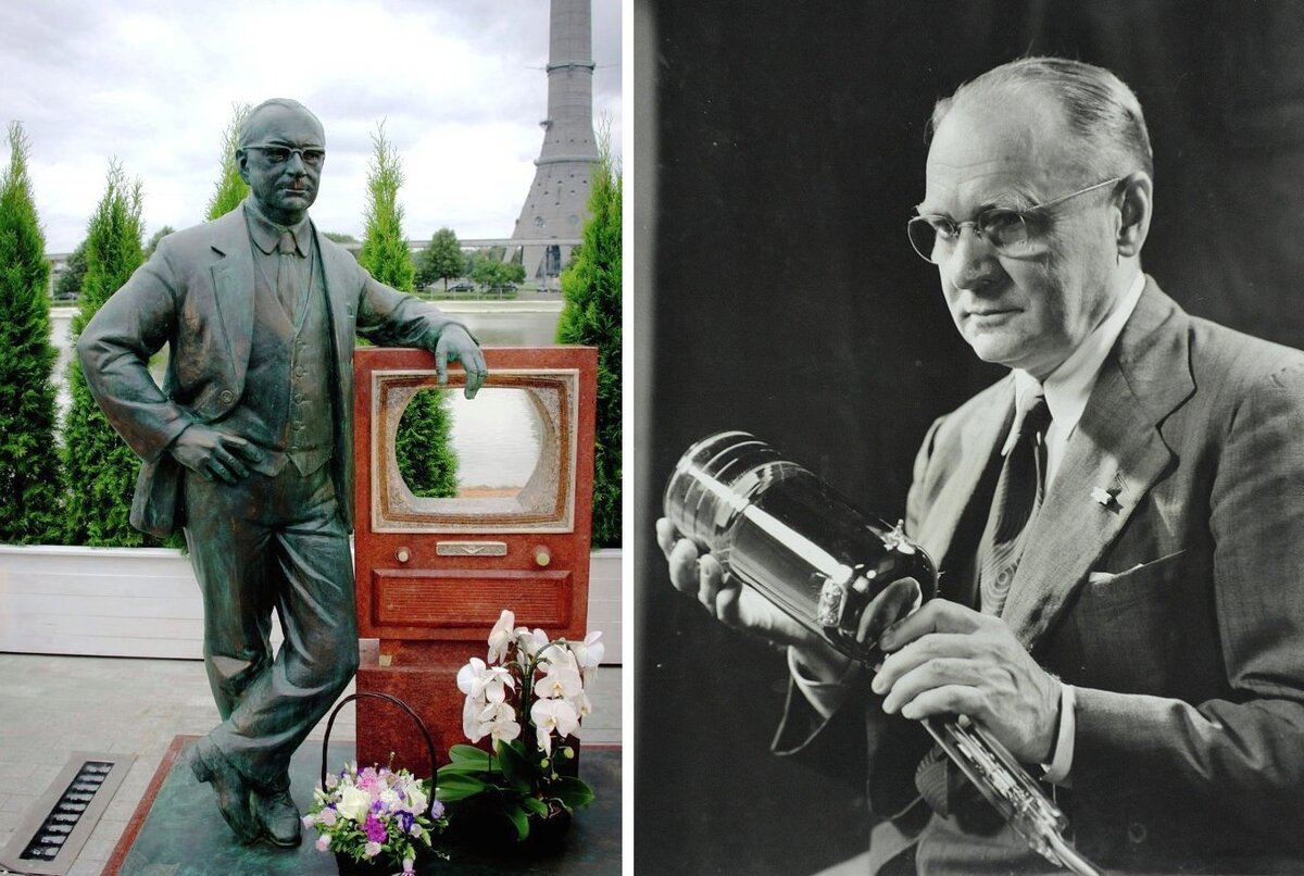 Памятник в Останкино Владимиру Зворыкину