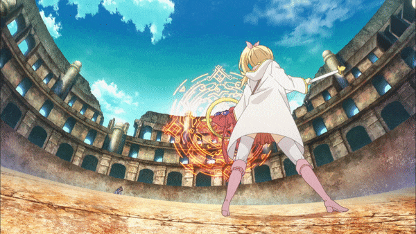 ГИФ'ка из аниме: фаербол от Фредерики.