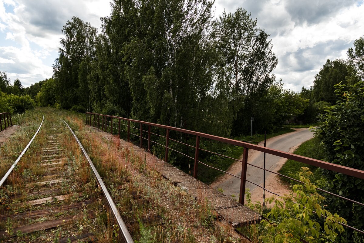 Вид с путепровода над въездом в д. Рябово.