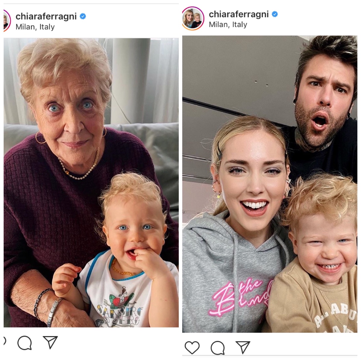 Не только успешная бизнес-леди, но и приверженка семейных ценностей. На фото бабушка, муж и сын Кьяры.