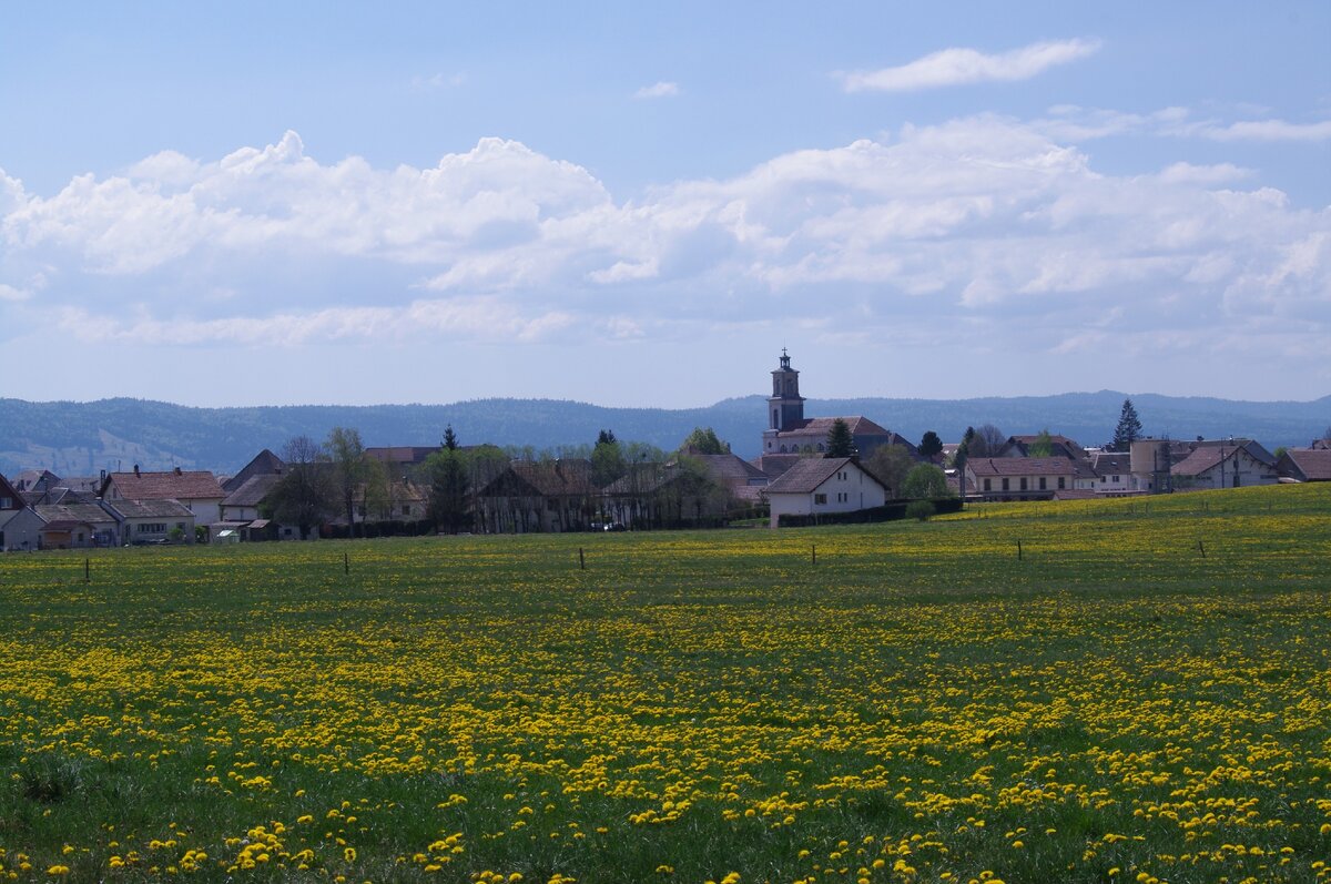Франция, деревня Фрасн, департамент Doubs, рядом с границей Швейцарии