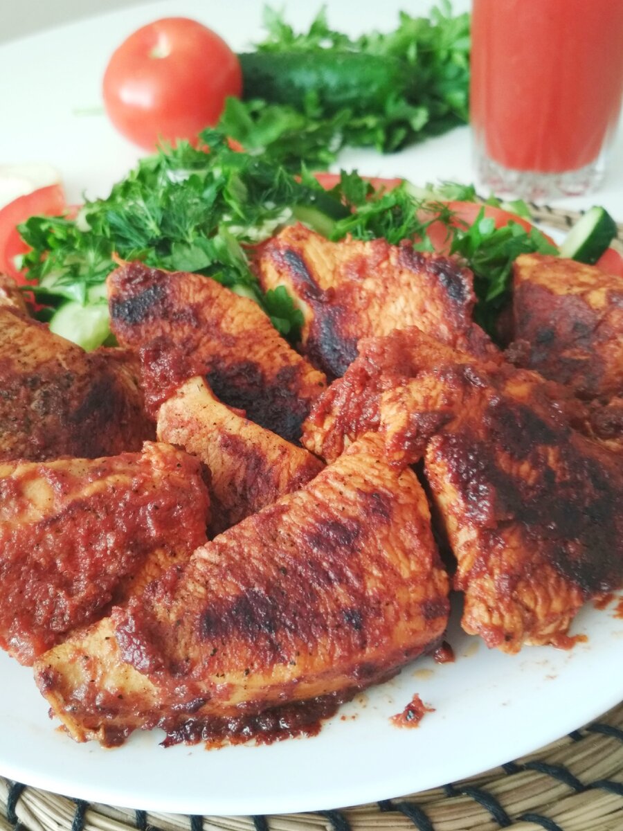 Шашлык на сковороде.