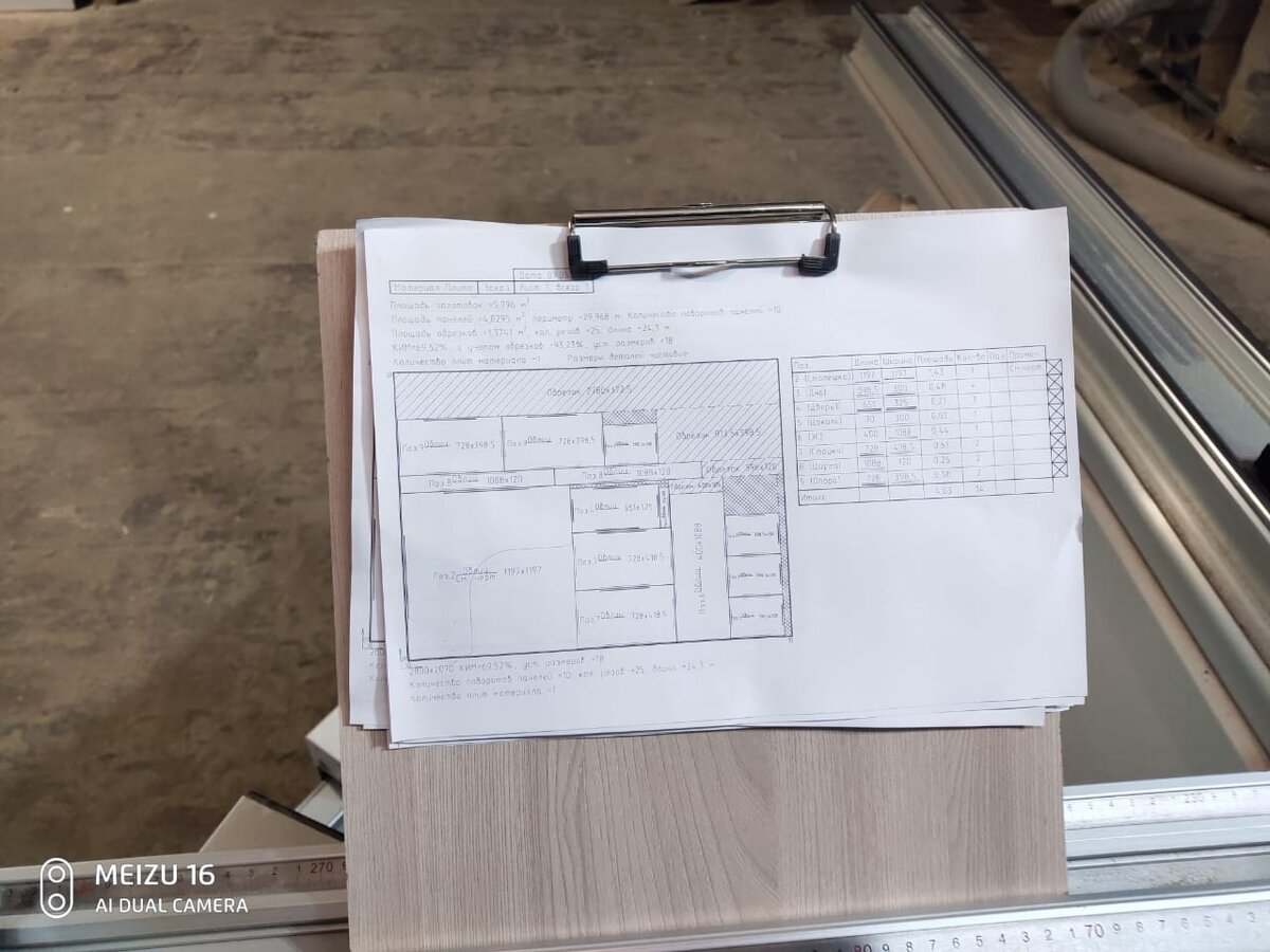 Схема распила