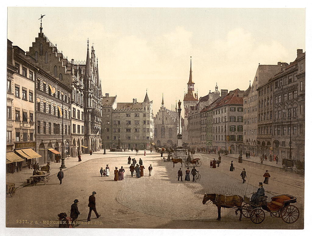 Европа 19 20 века. Мюнхен 19 века. Мюнхен площадь Мариенплац 19 века. Мюнхен 17 век. Бавария в Германии 18 век.