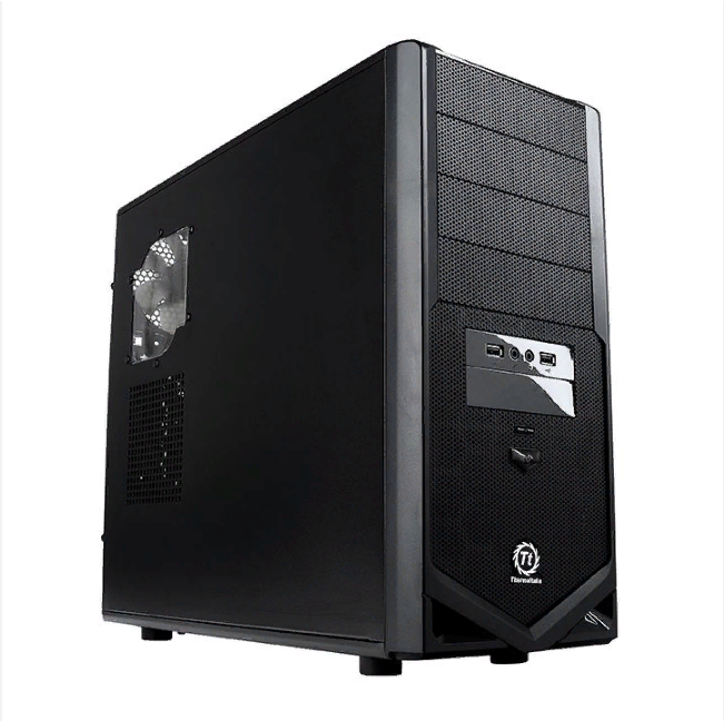 Непосредственно корпус — Thermaltake v4 Black Edition — стоил в 2010 около 2900 рублей. Проблем с охлаждением компонентов в нём нет, если вентиляторы стоят как нужно.