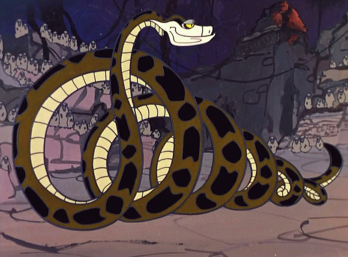 Удав друг. Маугли змей Каа. Питон Каа из Маугли. Питон Каа Маугли 1973.