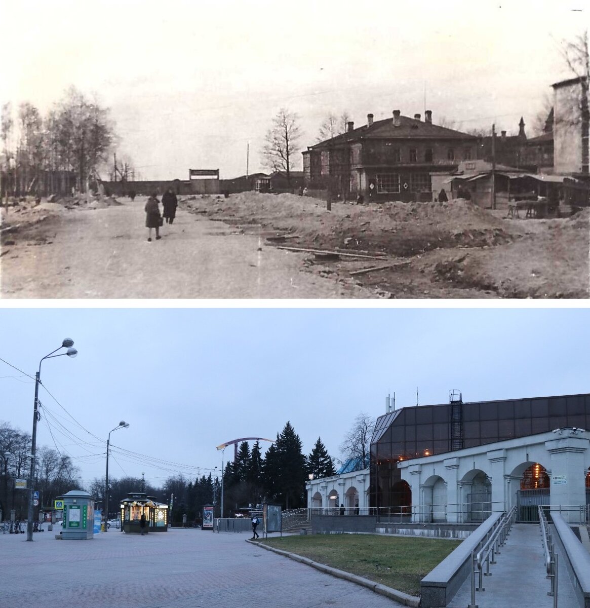 Морской проспект в 1939 году и сейчас.