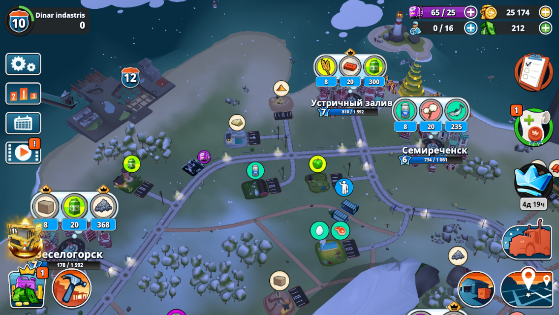 Часть карты на 10 уровне.