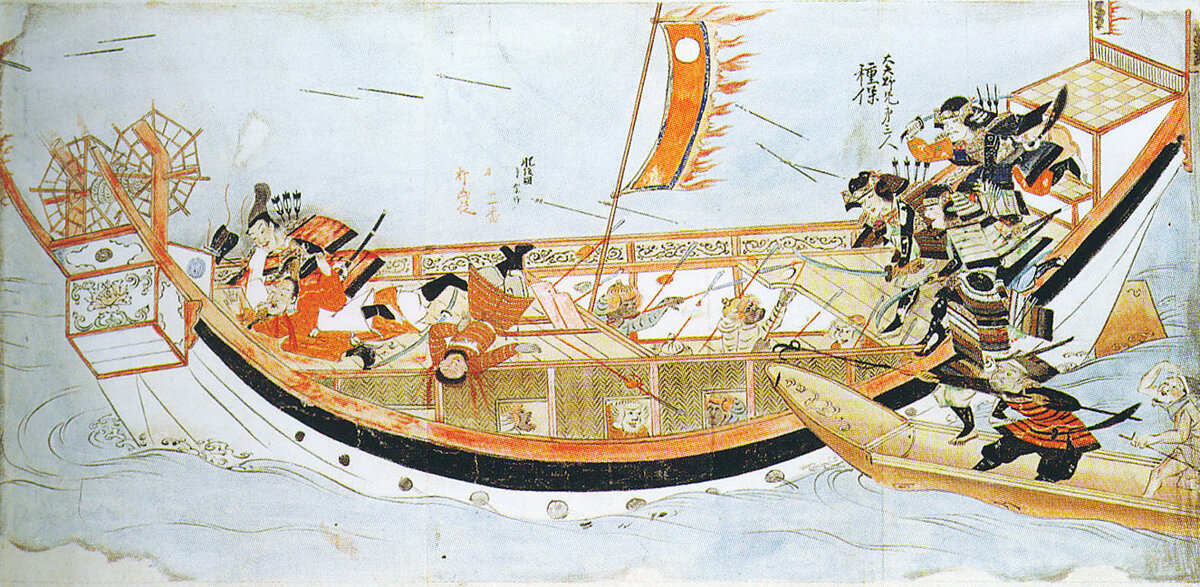 Пираты Вокоу напали на корабль самурая. Неизвестный японский художник