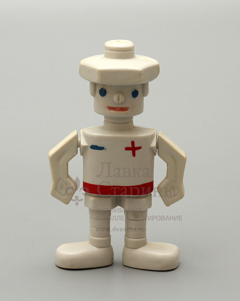 Детская игрушка «Робот Самоделкин» из серии «Веселые человечки», колкий пластик, СССР