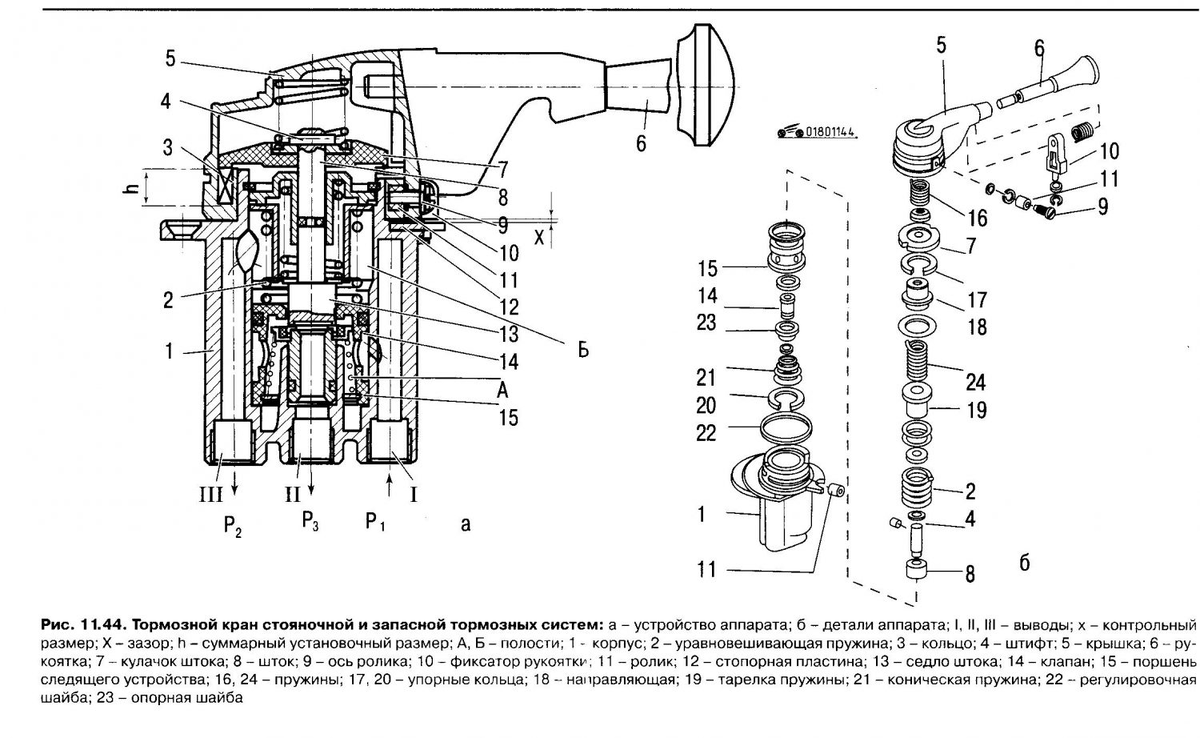 Тормозной кран схема