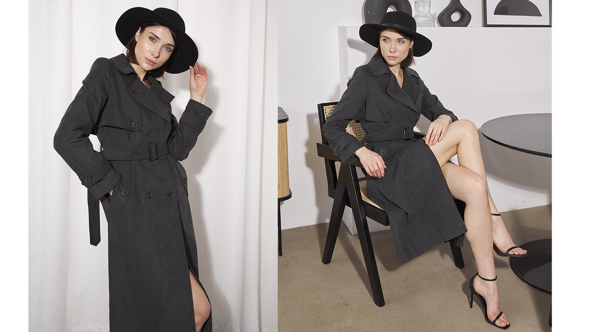 Классический черный тренчкот BRIARI