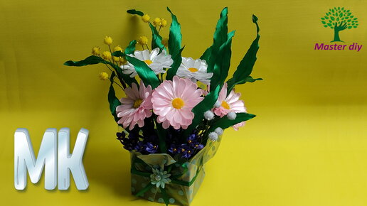 Цветочки ПРОСТО😍 Цветы из репсовой ленты 2,5 см своими руками МК / diy