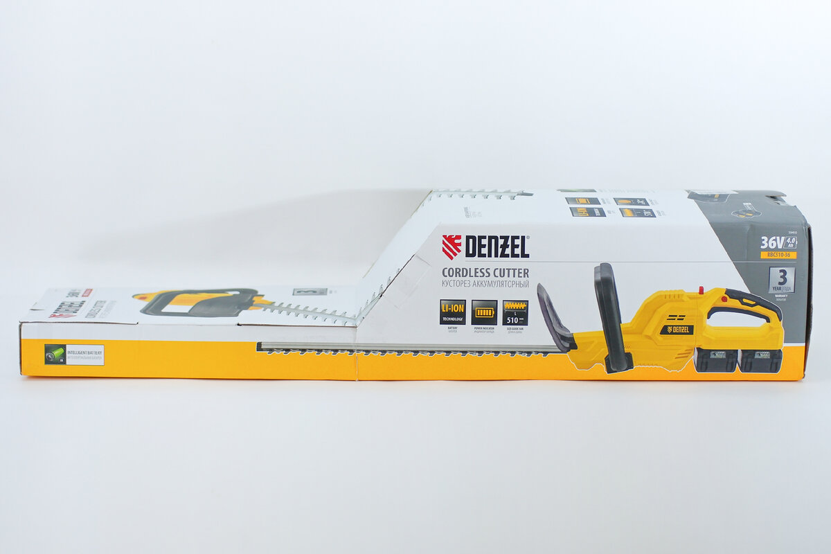 Denzel RBC510-36 Cordless Brush Cutter – аккумуляторный садовый кусторез с мощным коллекторным электромотором на 36V, комплектующийся сразу двумя аккумуляторами. Что из этого вышло, узнаем далее.-2