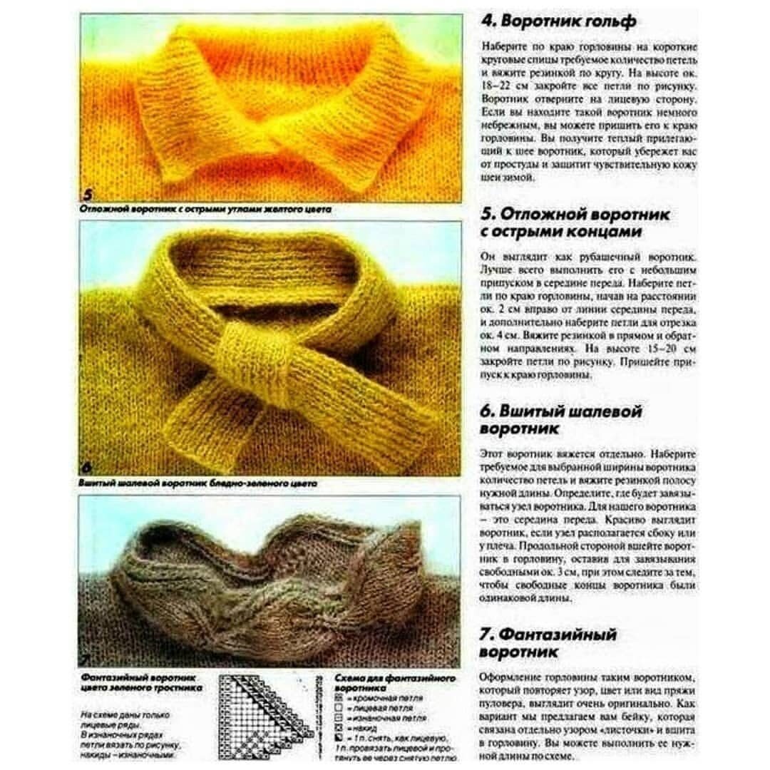 Как вязать горловину спицами – 12 способов с описанием и видео мк