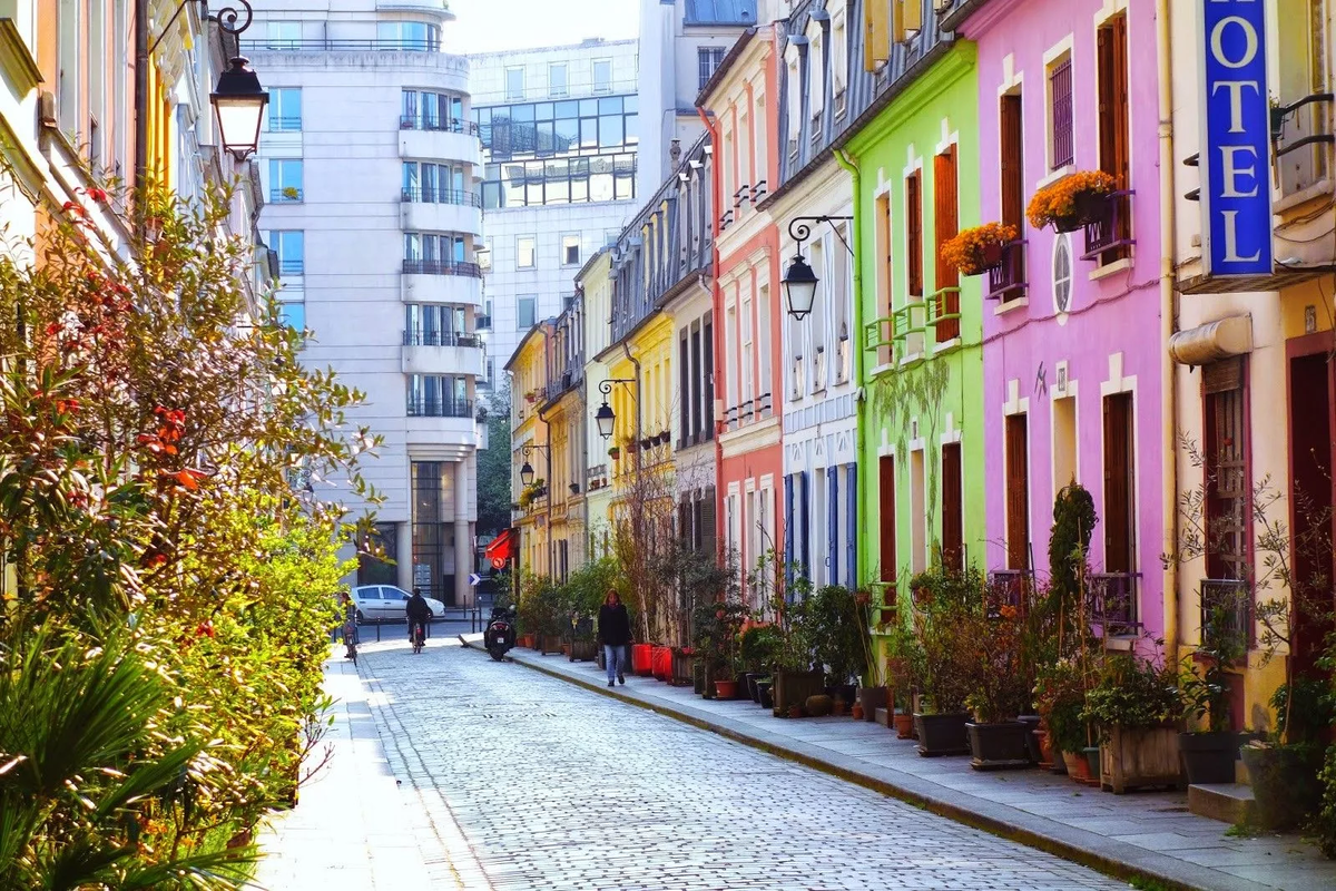 Rue Cremieux Париж. Франция улица rue Crémieux. Живописная Crémieux: самая красочная улица Парижа. Кремье, Париж, Франция.