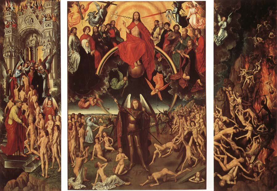 «Страшный суд», триптих,  Ганс Мемлинг (1433/1435—  1494 гг.), время создания 1467-1471гг..