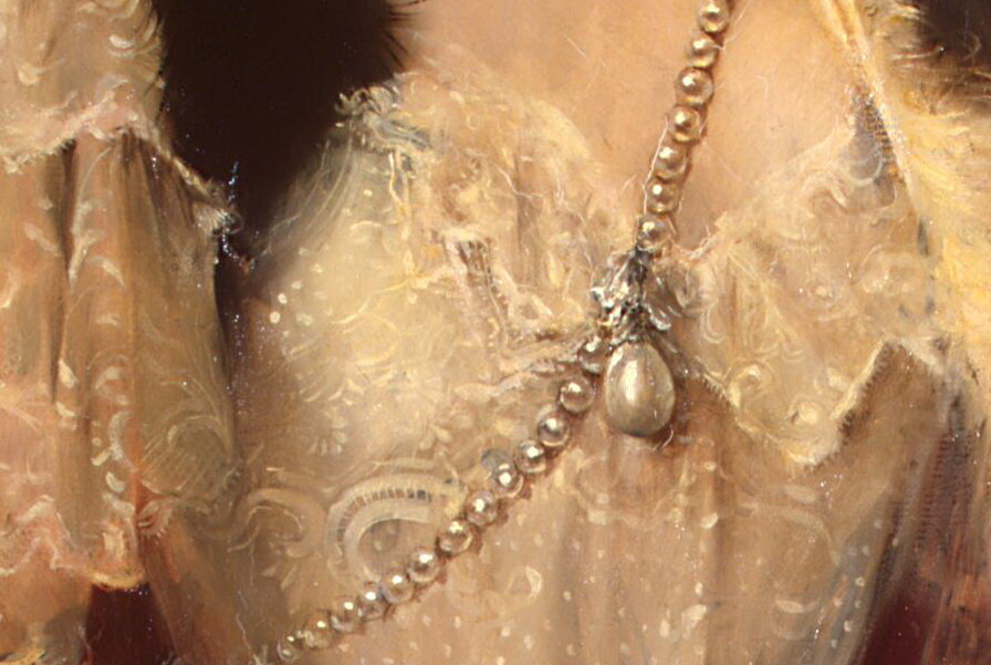 Фрагмент Портрета Зинаиды Юсуповой с жемчужиной Пелегриной