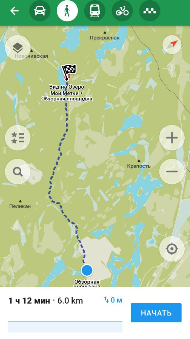 Путь от частного сектора к озеру.