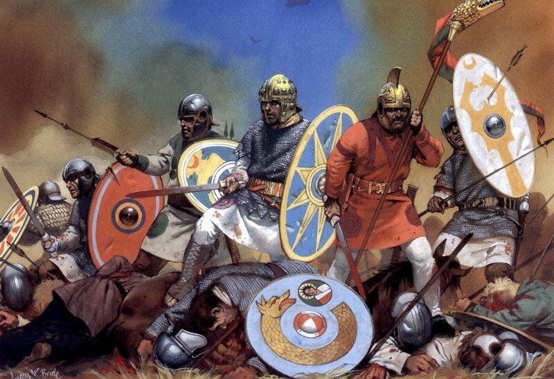 Готы на поле боя. Современная иллюстрация.