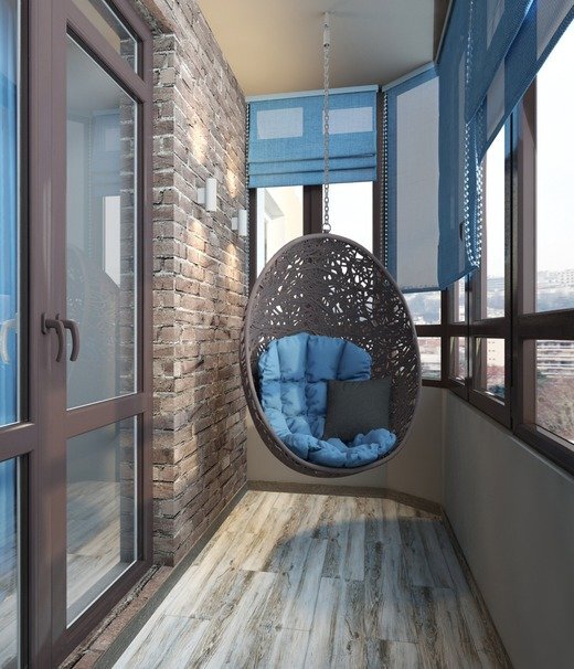 Пример балкона в стиле лофт
