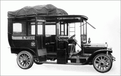 Автобус SAF Lechter Omnibus Reichpost Typ C/24, который служил базой для бронедрезины