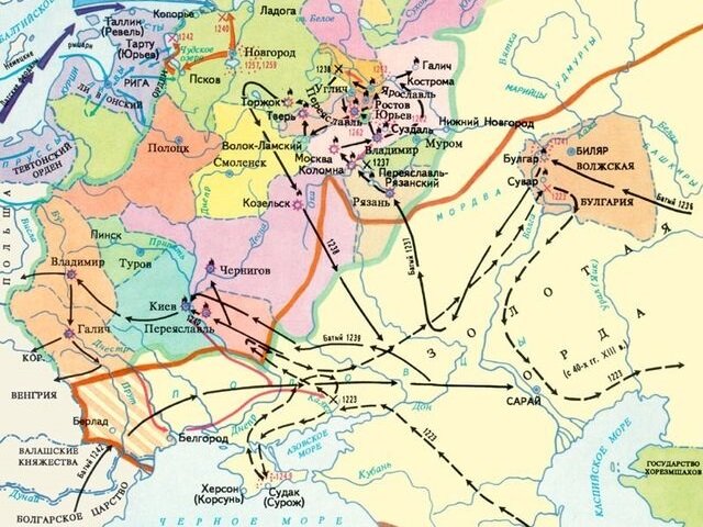 Северо восточный поход батыя карта
