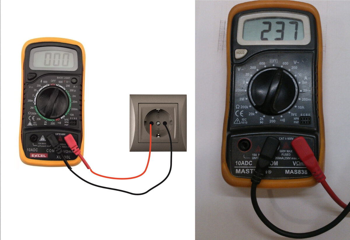 Схема измерения и результат