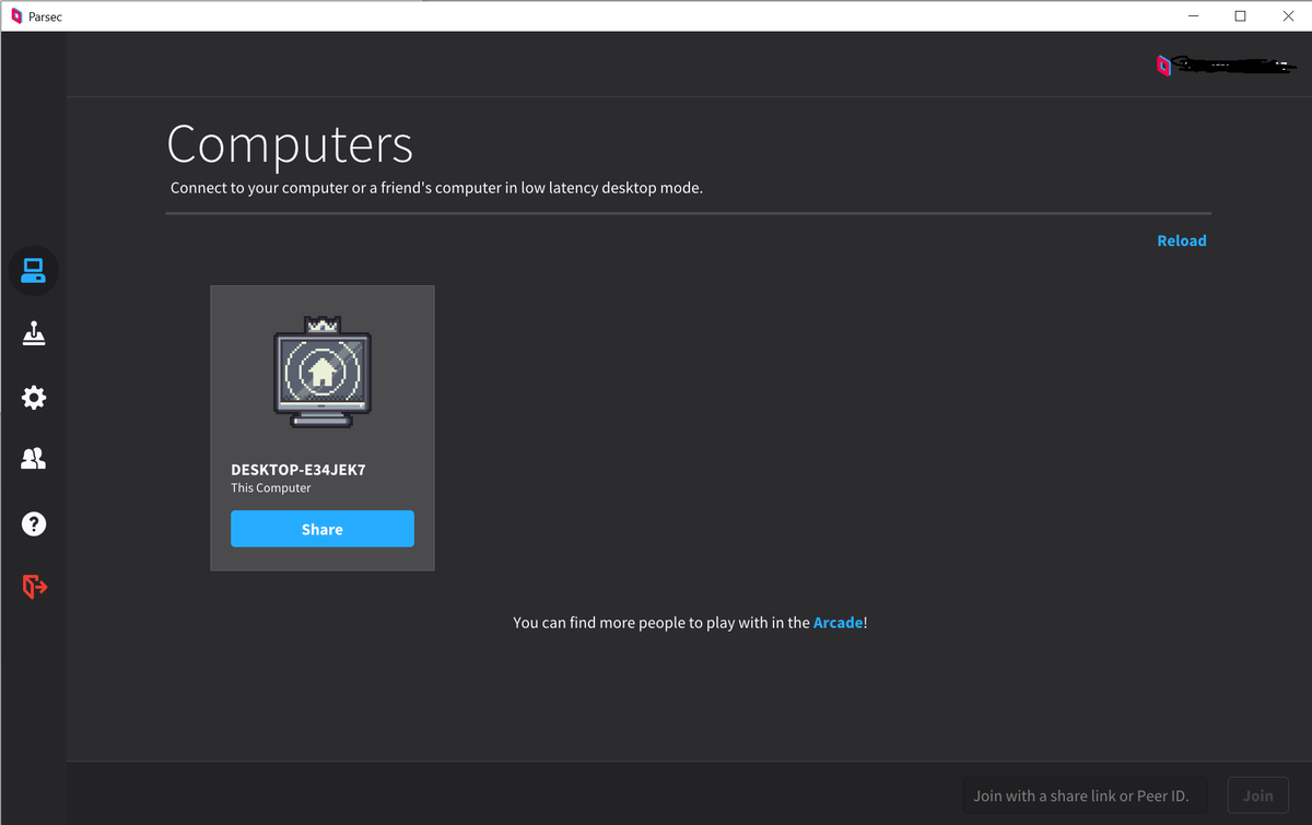 В данном пункте меню в программе при нажатии кнопки "Share" вы сможете транслировать свой экран, тем самым другие пользователи смогут присоединиться к вам.