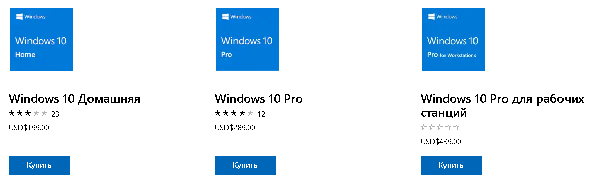 Цены операционной системы Windows