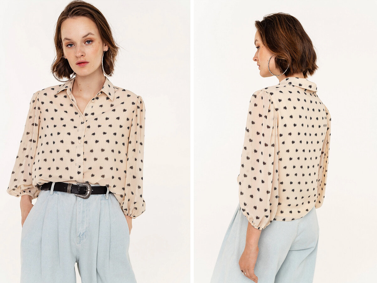 Блузка с рукавами фонариками befree, арт.12210688