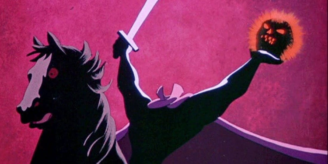 Всадник без головы в "Приключения Икабода и Мистера Тодда"." Disney