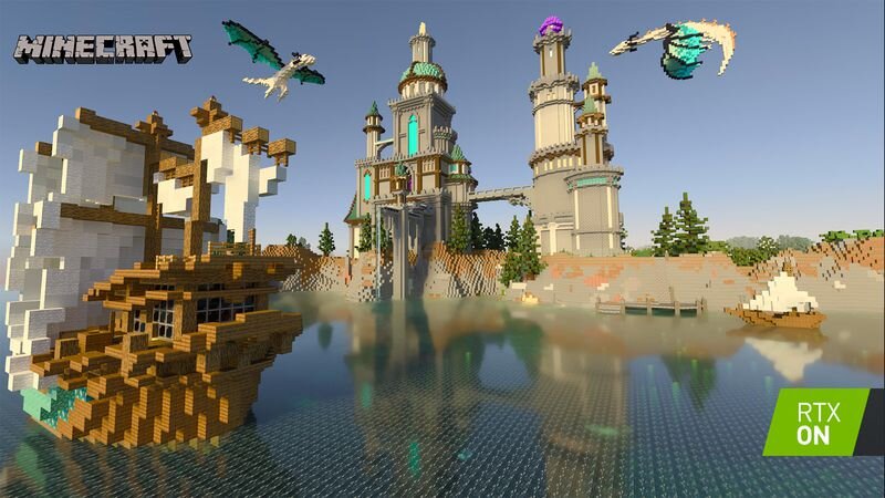 Хрустальный Дворец в Minecraft с Трассировкой лучей (RTX)