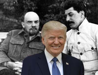 Ленин, Сталин и Трамп. Коллаж "Путешественника во Времени".