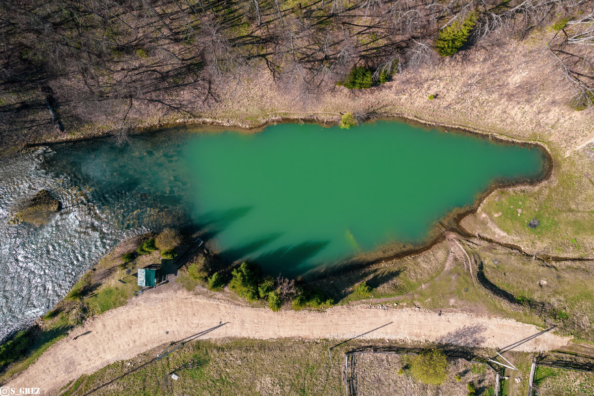 Вид с дрона на Сарвинское Озеро