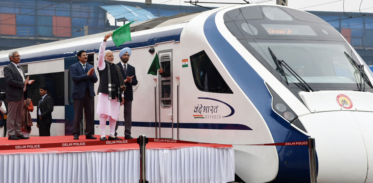 На презентации поезда Vande Bharat Express, февраль 2019 года. Источник: utkaltoday.com