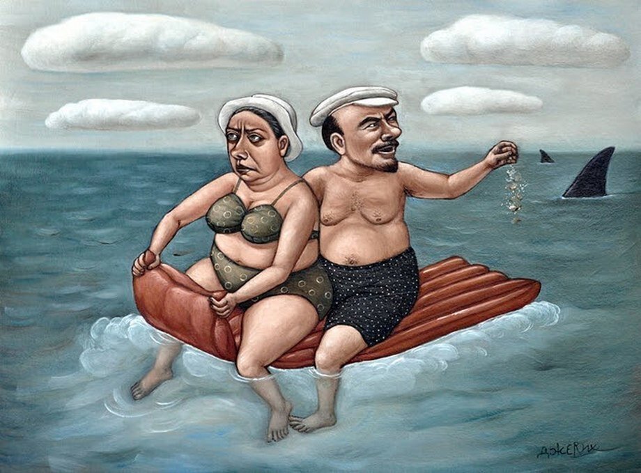  © Джерих Анджела  Картина  " Владимир Ильич Ленин и Надежда Константиновна Крупская на отдыхе