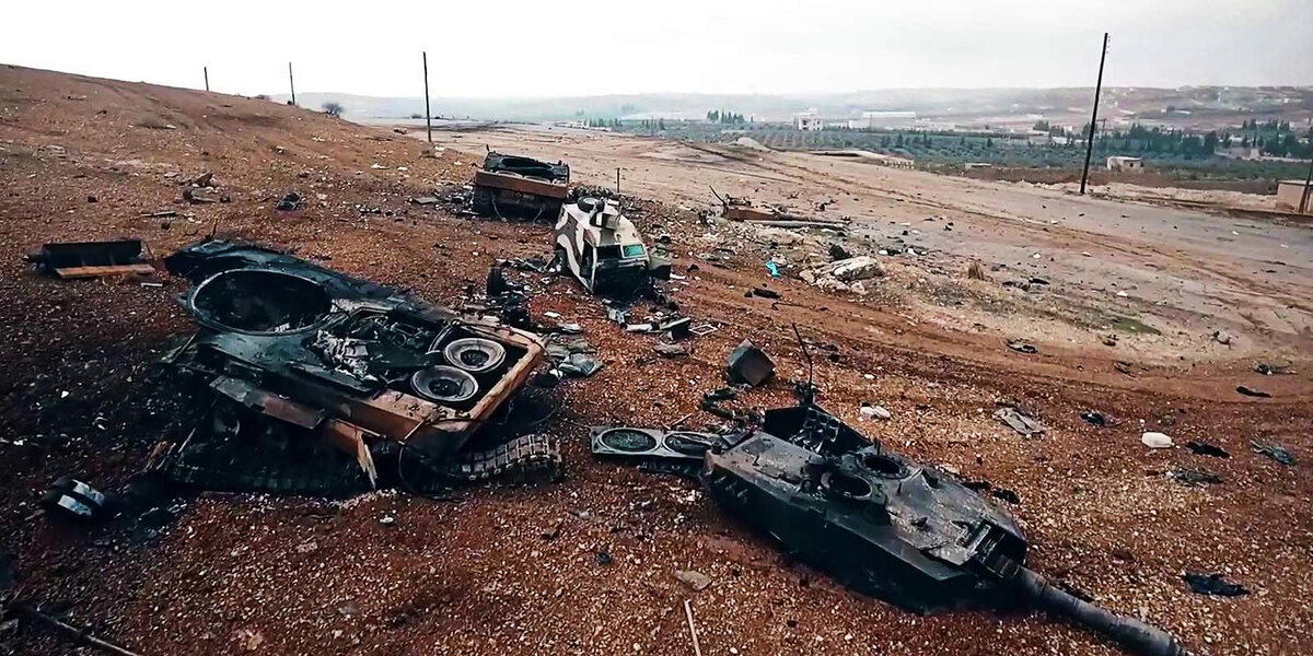Всё, что осталось от турецкого Леопарда после попадания ПТРК "Фагот". Источник фото: e-news.su