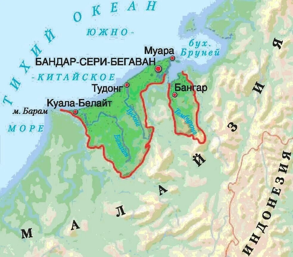 Бруней на острове Калимантан