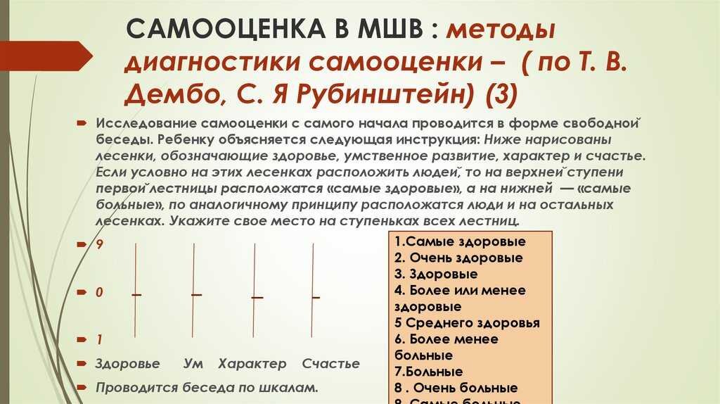 Какая шкала не участвует в процедуре самооценки. Методика дембо-рубинштейна исследование самооценки. тест самооценка дембо-рубинштейн (в адаптации прихожан). дембо-рубинштейн тест на самооценку. шкала т. в. дембо–с. я. рубинштейн.