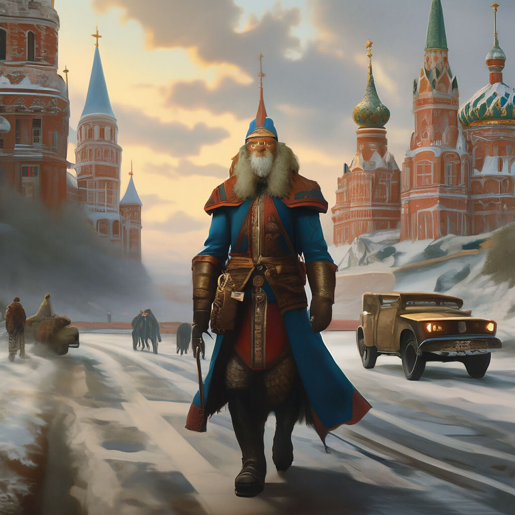 По дороге за Москвичём. Неизвестный художник, счёт картинам не ведёт.