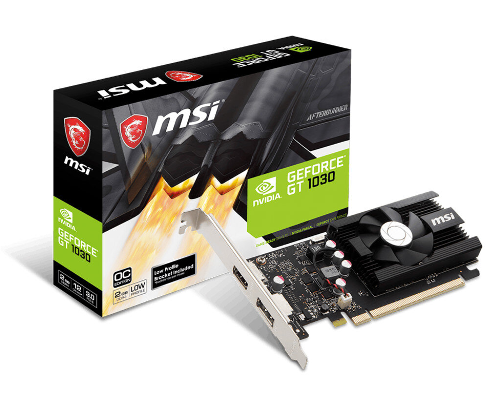 У Nvidia (да и AMD тоже) в линейках всегда есть очень простые решения для нетребовательных пользователей, которым, тем не менее, возможностей интегрированной графики от Intel не хватает. И на данный момент эти видеокарты — GT 1030 у Nvidia и RX 550 у AMD. При этом нужно быть аккуратным — в продаже есть версия GT 1030 с DDR4 памятью, которая вдвое слабее «нормальной» GT 1030 с GDDR5, причем стоят они одинаково. Если сравнивать производительность решения от AMD и Nvidia, то RX 550 окажется на 15-20% быстрее, но стоит на 30-40% дороже, так что брать видеокарту от «красных» в данном случае не выгодно.

Что касается стоимости, то GT 1030 стоит около 5 тысяч рублей, а ее производительности хватит для игр в современные ААА-проекты в разрешениях HD или FHD на низких настройках графики с fps ближе к 30. Разумеется, что-то более простое и массовое типа Dota 2 или WoT без проблем пойдет в FHD и с более высоким пресетом графики.
