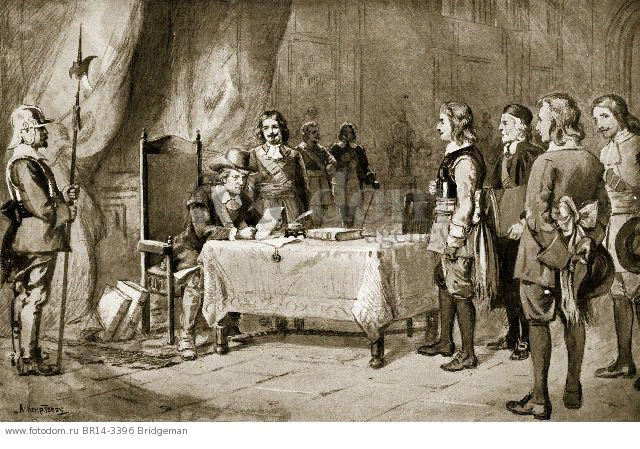  Swiss Envoys before Cromwell, Illustration from 'Hutchinson's Story of the British Nation', C.1923 