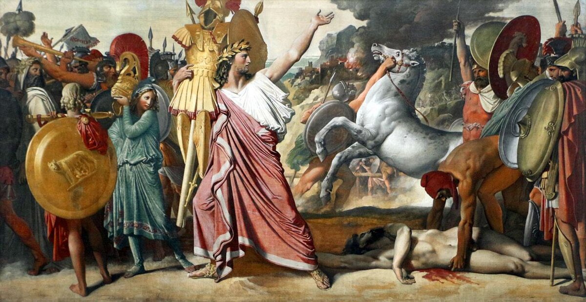 «Ромул — победитель Акрона». Жан-Огюст-Доминик Энгр, 1812 г.