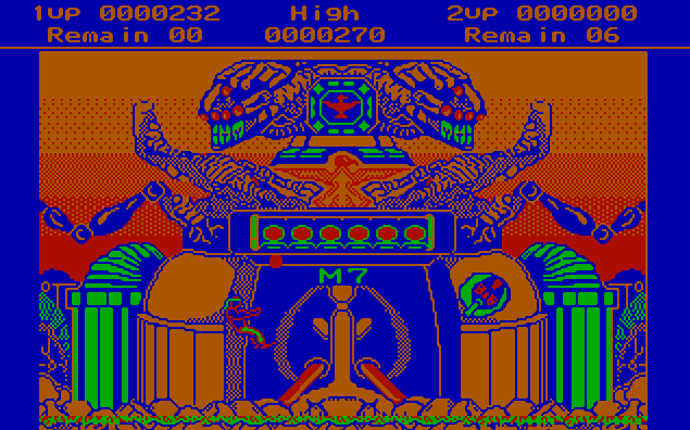 Босс 3 уровня «Gromaides» в игре «Contra» на PC MS-DOS