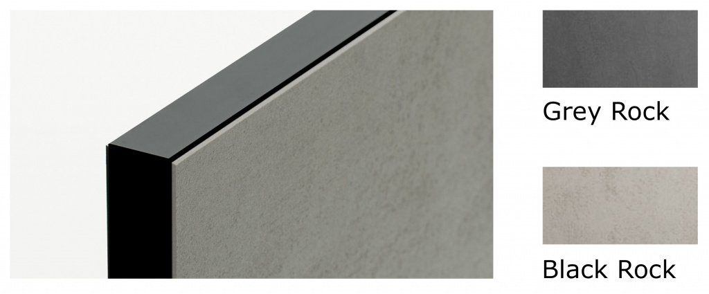 Два цвета керамических панелей - серый и черный камень