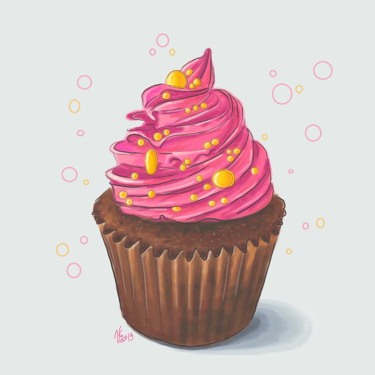 Капкейк, iPad, Autodesk Sketchbook