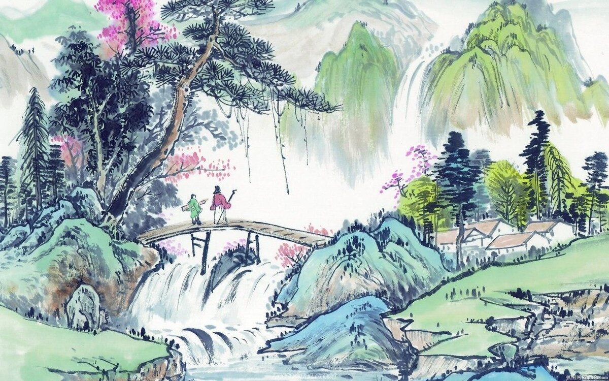 Китайский пейзаж рисунок